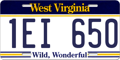 WV license plate 1EI650