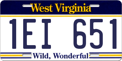 WV license plate 1EI651