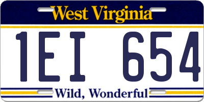 WV license plate 1EI654