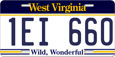 WV license plate 1EI660