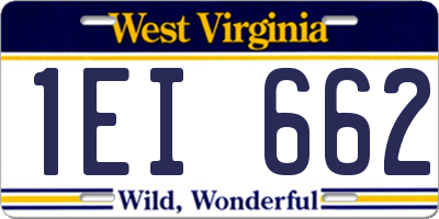 WV license plate 1EI662