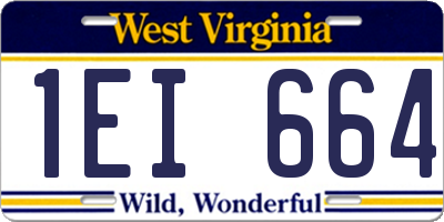 WV license plate 1EI664