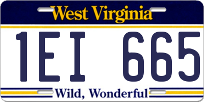 WV license plate 1EI665