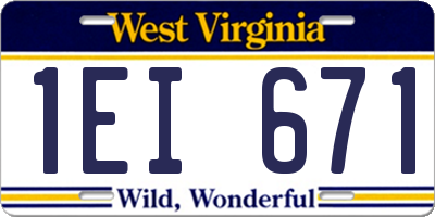 WV license plate 1EI671