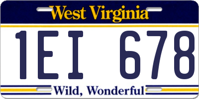 WV license plate 1EI678
