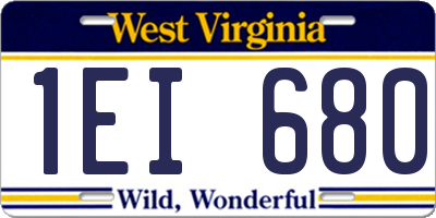 WV license plate 1EI680