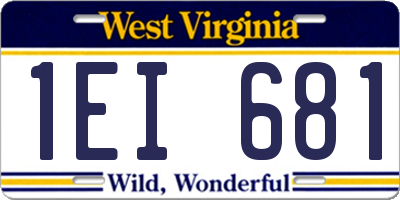 WV license plate 1EI681