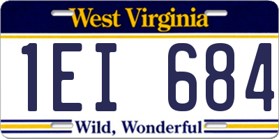 WV license plate 1EI684