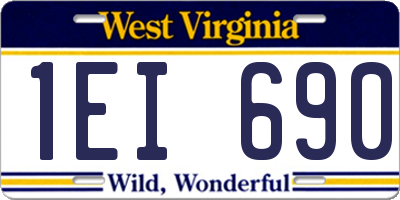 WV license plate 1EI690