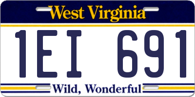 WV license plate 1EI691