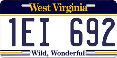 WV license plate 1EI692