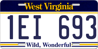 WV license plate 1EI693