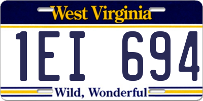 WV license plate 1EI694