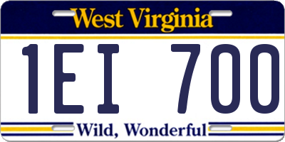 WV license plate 1EI700