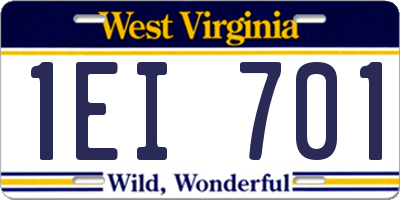 WV license plate 1EI701