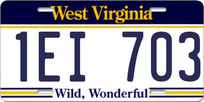 WV license plate 1EI703