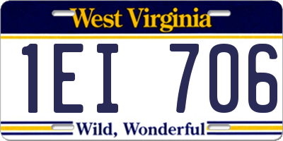 WV license plate 1EI706