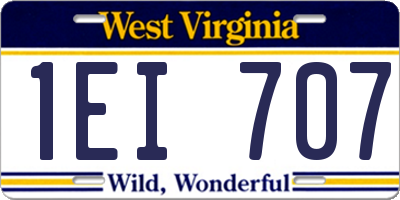 WV license plate 1EI707