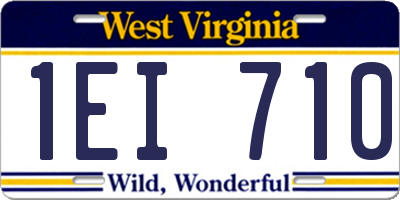 WV license plate 1EI710