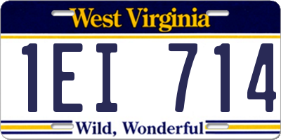 WV license plate 1EI714