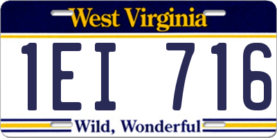 WV license plate 1EI716