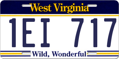 WV license plate 1EI717