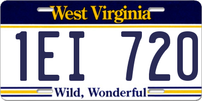 WV license plate 1EI720
