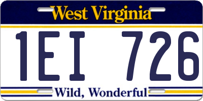 WV license plate 1EI726