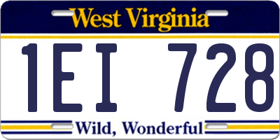 WV license plate 1EI728