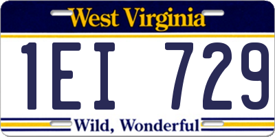 WV license plate 1EI729