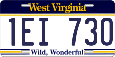 WV license plate 1EI730