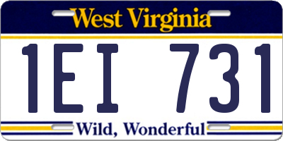 WV license plate 1EI731