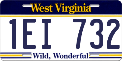 WV license plate 1EI732