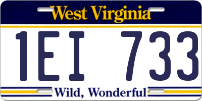 WV license plate 1EI733