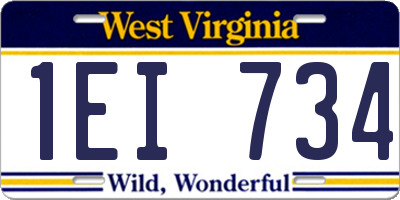 WV license plate 1EI734