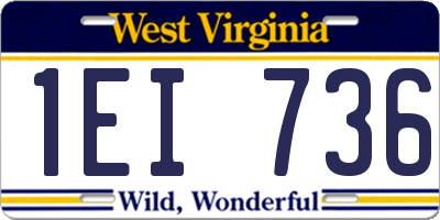 WV license plate 1EI736