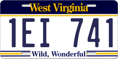 WV license plate 1EI741