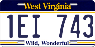 WV license plate 1EI743