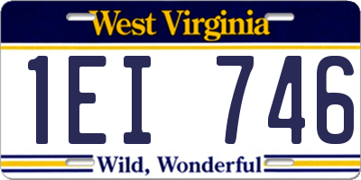 WV license plate 1EI746