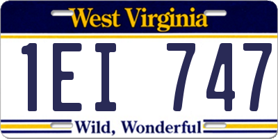 WV license plate 1EI747