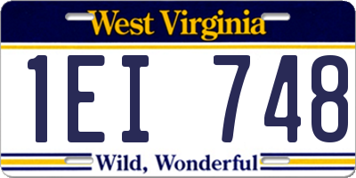 WV license plate 1EI748
