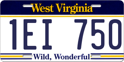 WV license plate 1EI750
