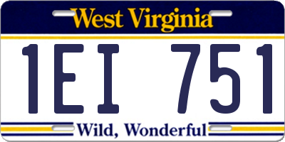 WV license plate 1EI751