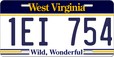 WV license plate 1EI754