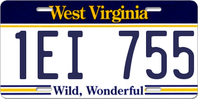 WV license plate 1EI755
