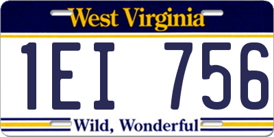 WV license plate 1EI756