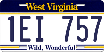 WV license plate 1EI757