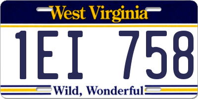 WV license plate 1EI758