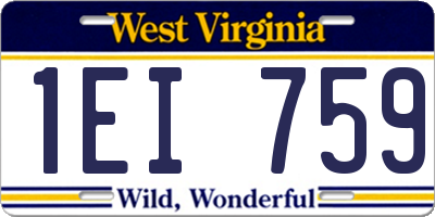 WV license plate 1EI759
