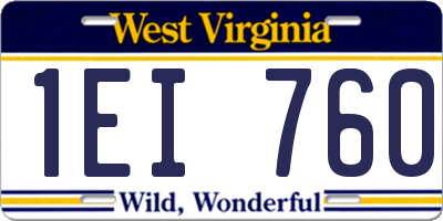 WV license plate 1EI760